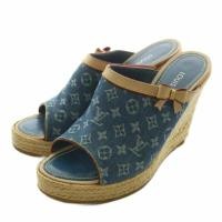 ราคา LOUIS VUITTON Sandals ผ้ายีนส์ Monogram ส่งตรงจากญี่ปุ่น มือสอง (41220699007)