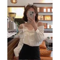 ราคา เสื้อเชิ้ตผ้าซาตินพรีเมี่ยมเปิดไหล่แต่งลูกไม้ #งานป้าย ❌Sale ❌คละสีนะคะทักแชตเลือกได้ถ้ายังไม่หมด อก-37คะ (27642754567)