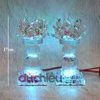 ราคา [ บรรจุภัณฑ์ที่สวยงาม ] โคมไฟดอกบัวหินคริสตัลทึบสําหรับบูชาพระที่เปลี่ยนสีได้หลายสีสําหรับแท่นบูชาตกแต่ง เท็จ ร้าน (42063488041)