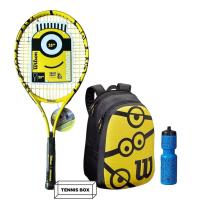 ราคา ไม้เทนนิสเด็ก Wilson Minions 25 นิ้ว และ กระเป๋า ขวดน้ำ ของแท้ ส่งไว kid tennis racket (25072094017)