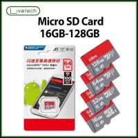 ราคา การ์ดหน่วยความจํา LiveTech การ์ด SD Class 10 การ์ด Micro sd 100MB/s 16GB/32GB/64GB/128GB ความจุ (19280128582)