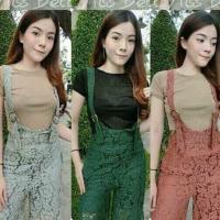 ราคา เอี๊ยมงาน2ชิ้น เสื้อ+เอี๊ยมลูกไม้ สีน้ำตาล (729272327)