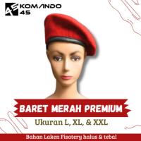 ราคา MERAH หมวกเบเร่ต์สีแดงระดับพรีเมียม, หมวกเบเร่ต์ทะเลสาบสีแดง, หมวกเบเร่ต์องค์กรมวล, หมวกเบเร่ต์ทะเลสาบเรียบ (43022031400)