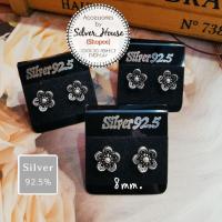 ราคา ต่างหูเงินแท้ 92.5% ลายดอกไม้ รมดำ สวยมากๆ (20143195340)