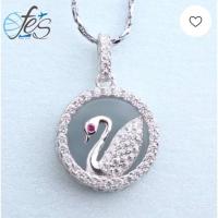 ราคา สร้อยคอรูปหงส์หยก สินค้าตามภาพ สวยงาม หยกน้ำข้าว จี้พร้อมสร้อย (8764182481)