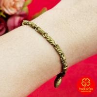 ราคา สร้อยข้อมือทองเหลืองโบราณลายปล้องเกลียวคั่นหัวจรวดห้อยจี้หัวใจ ความยาว 6.5 นิ้ว งานดิบไม่ได้ชุบ ทองเหลืองโบราณ (43707295684)