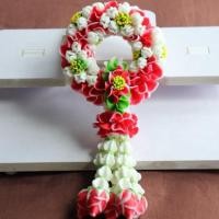 ราคา new arrival+!✨ พวงมาลัยเต็มมือ 8" มะลิ/กลีบกุหลาบสีแดงงานดินปั้น (24585626667)