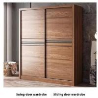 ราคา สแกนดิเนเวียนห้องนอนกระจกสีวอลนัทประตูบานเลื่อน 2/3 ประตูตู้เสื้อผ้าJY (42253724713)