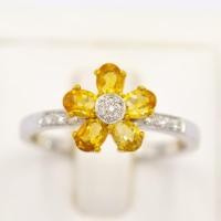 ราคา แหวนพลอยดอกไม้ แหวนเพชร แหวนทองเพชรแท้ ทองแท้ 37.5% (9K) PL146 (23660478033)