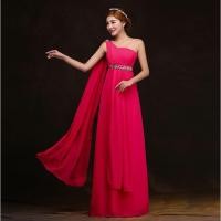 ราคา พร้อมส่ง ราตรียาว สีชมพูบานเย็น ไหล่เดียว (เหลือเฉพาะไซส์ L) (5240063357)