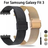 ราคา สายโลหะสําหรับ Samsung Galaxy Fit 3 SM-R390 สแตนเลสสตีลสร้อยข้อมือ Breathable Correa สําหรับ Samsung Galaxy Fit3 (29276158118)