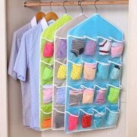 ราคา กล่องเก็บชุดชั้นใน ถุงเท้า แบบแขวน 16 ช่อง สีใส (17492842681)