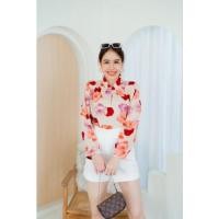 ราคา มินิเดรสแขนยาว เสื้อมุสลิม มินิเดรสน่ารัก มินิเดรสลายดอก (19346039023)