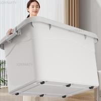 ราคา JoyParty กล่องเก็บของ กล่องพลาสติก 25/60/100/200 กล่องอเนกประสงค์ ลิตร มีล้อ แบบพลิกได้ (27360136489)