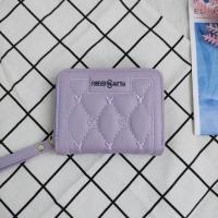 ราคา กระเป๋าสตางค์ Forever young หน้าปักซิปรอบสีม่วง (11173564586)
