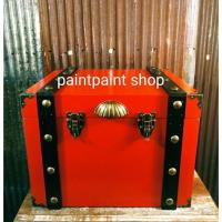 ราคา ลังไม้ กล่องไม้ กล่องไม้สีแดง (มี size S M L XL) ลังไม้วินเทจ คลาสสิค กล่องไม้เก็บของ (6997749214)