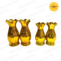 ราคา แจกัน แจกันกระเบื้องเคลือบสี เหลือง 6,7นิ้ว (6343914281)