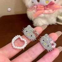 ราคา แหวน Hello Kitty กับคริสตัล ปรับขนาดได้ มีหัวใจไข่มุก สไตล์อนิเมะ จาก Sanrio เหมาะทำเป็นเครื่องประดับหรือของขวัญให้สาวๆ (43658910721)