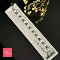 ราคา สร้อยข้อมือหินลาริมาร์ ของเเท้ธรรมชาติ ( Larimar ) เงินแท้ 925 สี ฟ้าลวดลายสวยมาก มีเส้นเดียวนะ (29775535054)