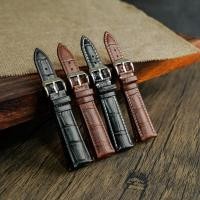 ราคา สายนาฬิกาหนังแท้ หนังวัวปั๊มลายจรเข้ Cowhide Leather Strap คุณภาพดี ลายชัด [V08] (24964536438)