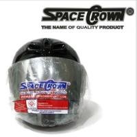 ราคา หมวกกันน็อค คุณภาพ Space Crown Knight สีดำเงา ฟิลม์ปลอทเงิน (7545372276)