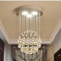 ราคา โคมไฟระย้าคริสตัล โคมไฟเพดาน โคมไฟระย้าคริสตัลทรงกลมหรูหราทันสมัย โคมไฟตกแต่ง (43573779557)