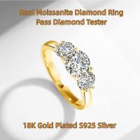 ราคา Real MoissaniteGreat iii of love แหวนเพชร พร้อมใบรับรอง GRA ชุบทอง 18K S925 แหวนเงินแท้สําหรับผู้หญิง (43962440521)