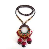 ราคา WR-011 Braided wax rope Necklace (สร้อยเชือกเทียนถักประดับหินสี) (6948810326)