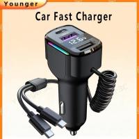 ราคา ที่ชาร์จแบตในรถมัลติฟังก์ชั่นหนึ่งต่อสอง 1.2 เมตรสายเคเบิลข้อมูลสปริง Type-c คู่รองรับ iOS15/16/17 อะแดปเตอร์ชาร์จเร็ว (41171791544)