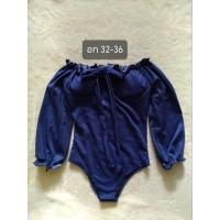 ราคา บอดี้สูทปาดไหล่สีน้ำเงินแขนยาว (18195190598)