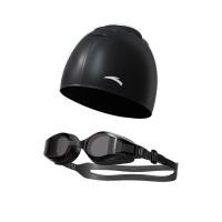 ราคา [สองชิ้น] ANTA ชุดอุปกรณ์ว่ายน้ําแว่นตาว่ายน้ําปกติหมวกว่ายน้ํา (สีดํา/สีขาว) 1825332784 (29038091683)