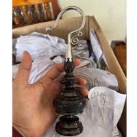 ราคา หัวกรงนกไม้ขาวดำ ถักลาย ตะขอเลส ใส่13-15ซี่ (28491173385)