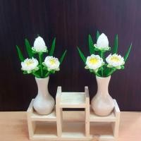 ราคา แจกันดอกบัว ดอกไม้ดินปั้น ดอกบัวบูชาพระ (4141896274)