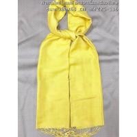 ราคา ผ้าคลุมไหล่ผ้าไหม ไหมแท้ ยกดอก ลูกแก้ว เนื้อละเอียด ขนาด 63x200ซม. เฉดสีเหลือง รหัส ZYG-136 (23975528384)