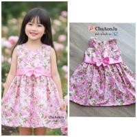 ราคา เดรสวนิดาเด็ก เดรสย้อนยุคเด็กหญิง (แขนกุด)พร้อมส่ง (23826694487)