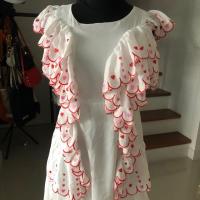 ราคา ชุดเดรมสีขาวแต่งระบาย ปักรูปหัวใจ งานป้าย (6927857255)