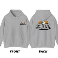 ราคา ผ้าฝ้าย Hoodie เสื้อสเวตเตอร์มีฮู้ดพิมพ์ลายโลโก้ Von Dutch M-3XL (28673993491)