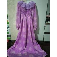 ราคา เดรสยาวลายหอยสีม่วง ปักคอเสื้อ แบรนด์ jariya size L (21519060581)