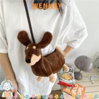 ราคา WEY กระเป๋าสะพายข้างสไตล์ Plush Puppy สีน้ำตาลน่ารักสำหรับผู้หญิง (42473146891)