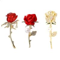 ราคา เข็มกลัดดอกกุหลาบ มีสินค้าพร้อมส่ง เข็มกลัดกุหลาบแดง สีทอง สีเงิน ไข่มุก เข็มกลัดติดเสื้อรูปดอกกุหลาบสีแดง ประดับเพชร (44413823991)