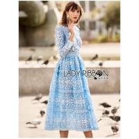 ราคา ฟรี EMS ชุดเดรสยาว งานป้าย Lady Ribbon Thailand เสื้อผ้าแฟชั่นผู้หญิง Dress Size S สีฟ้า พร้อมส่งสวยเหมือนแบบ (1115314390)