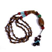 ราคา สร้อยหินธิเบต สร้อยหินเก่า สร้อยเทอควอยส์ handmade blue turquoise Tibetan stone necklace (42411179055)