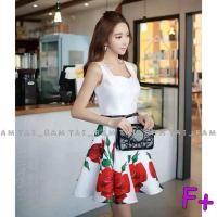 ราคา ราคา 290 บาท Vip : 260.- #เดรสแขนกุด D&G สวยคลาสสิค คอเหลี่ยม ผ้าไมโครพิมพ์ลายกุหลาบดูโด่ (23794959)
