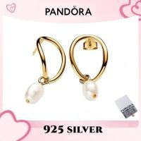 ราคา 100% อุปกรณ์สวมใส่เงินสเตอร์ลิง S925 ของแท้จาก PANDORA 263281 ต่างหูไข่มุกน้ำจืดที่ผ่านการบำบัดแบบบาโรกและวงกลมรูปทรงออร์แกนิก C01 (28680928573)