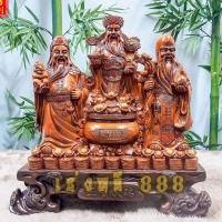 ราคา ชุดฮกลกซิ่ว กระถางทอง งานเรซิ่นสีไม้ สูง 18นิ้ว (3534980791)