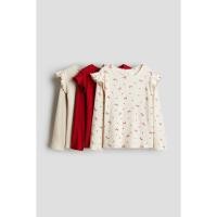 ราคา H&M(เอชแอนด์เอ็ม) ชุดเสื้อยืดเจอร์ซีย์ตกแต่งระบาย 3 ชิ้น เด็กผู้หญิง 1246511_4 (26473975416)