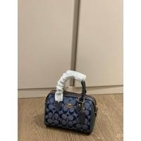 ราคา Coach Rowan 18 Classic Presbyopic กระเป๋าถือไหล่และMessenger มินิสำหรับผู้หญิง ผ้า Jacquard กันน้ำลาย Chambray สีฟ้า denim (41523845171)