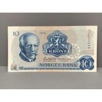 ราคา ธนบัตรรุ่นเก่าของประเทศนอร์เวย์ 10 Kroner ปี1974 UNC (27167922440)