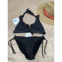 ราคา บิกินี่ ชุดว่ายน้ำ Bikini สีดำกรมลายจุด (21939930717)