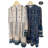 ราคา Meira Tunic Creamy S และ Navy S; ชุดนอน Kyra Tunic & Tartan Dusty โดย ไฟ Clo (29833543629)